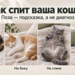 Четыре кошки отдыхают клубочком, на боку, на спине и с поджатыми лапами