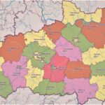 Административная карта Ивановской области с выделением районов и подписями населённых пунктов